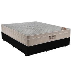 Imagem de Cama Box King Bipartido Sintético + Colchão Ortobom Airtech Molas Ensacadas 193x203x65 Preto