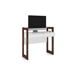 Imagem de Mesa De Computador Solteiro Az1007 C 1 Gaveta Branco Nogal Tecno Mobili