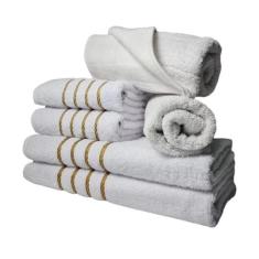 Imagem de Jogos De Toalhas 2 Banhos 2 Rosto 2 Tapetes 6pçs Branco