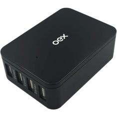 Imagem de Carregador De Tomada 4 Portas Usb Oex Cg400 - Cabo 1.2 M