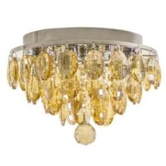 Imagem de Plafon Lustre Cristal K9 Ambar Bella Iluminação Hu1101a 4g9 27cm St594