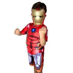 Imagem de Fantasia Infantil Homem De Ferro Curto C Máscara Plástico - Alicia Fan