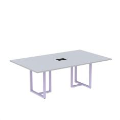 Imagem de Mesa de Reunião Retangular com Power Box 200x90cm Mr2000p25tub Cinza/Lilás