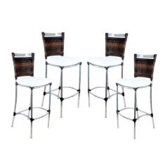 Imagem de Kit 4 Banquetas Em Alumínio Jk Para Cozinha Pedra Ferro