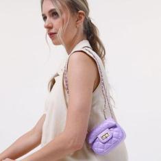 Imagem de Bolsa Feminina Pequena Mini Bag Alça Corrente Transversal-Feminino