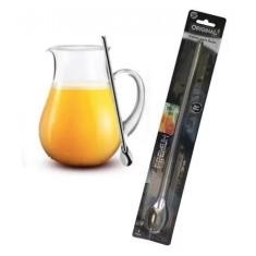 Imagem de Kit 3 Colher Para Suco Longa Inox Bailarina 30 Cm - Yangzi