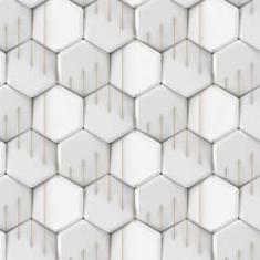 Imagem de Papel De Parede 3D Hexagano Linha Marrom Geometrico Adesivo