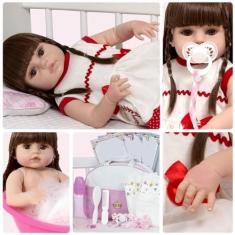 Imagem de Boneca Reborn de Silicone Menina Linda Enxoval Completo