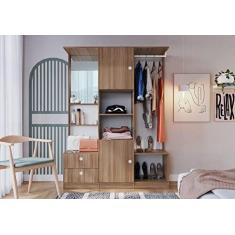 Imagem de Guarda Roupas Solteiro c/Espelho, 2 Portas e 2 Gavetas Closet Montana - Art In Móveis