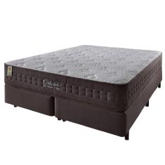 Imagem de Cama Box Queen Marrom + Colchão Molas Ensacadas Orlando 158x198x67cm