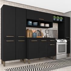 Imagem de Armário De Cozinha Tieli 5 Peças Preto Fosco - Móveis Arapongas