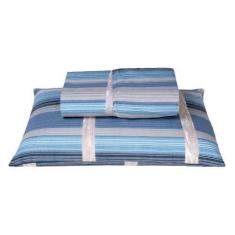 Imagem de Jogo De Lençol Solteiro 180 Fios Dia A Dia Azul Listrado Valle Enxovai