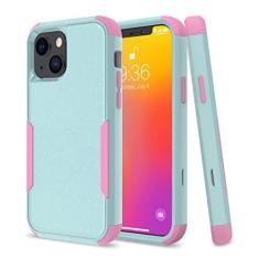 Imagem de Para iphone 13 12 11 pro xs max case híbrida armadura resistente pc tup capa de telefone à prova de choque para iphone 12 13 mini 7 8 plus x xr, verde, rosa, para iphone 7