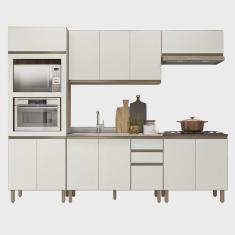 Imagem de Armário de Cozinha 5 Peças Com Pia 120cm Jany N03 Carvalho/Off - Mpozenato