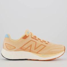 Imagem de Tênis New Balance Fresh Foam 680V8 Feminino Laranja e Azul
