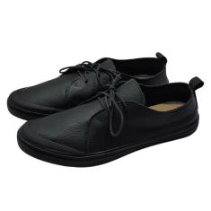 Imagem de Tênis Cano Curto Cadarço Couro Preto-Feminino