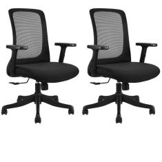 Imagem de Conjunto com 2 Cadeiras para Escritório Diretor Boston Office Nr17 Preto