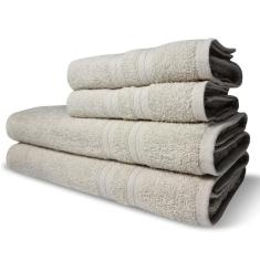 Imagem de Jogo De Toalhas Luxo 4 Pçs Lisboa 2 Banho 2 Rosto Bege