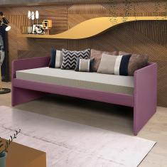 Imagem de Sofá Cama em Madeira Jade Vintage com Resvestimento de Tecido Veludo Uva