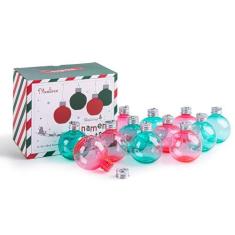 Imagem de MyMealivos 12 peças de enfeites de bolas de Natal, capacidade de 150 ml, copo de dosagem de bolas de bebida de Natal, bolas de bebida festivas reutilizáveis e preenchíveis para festas de fim de ano,