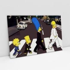 Imagem de Quadro Para Sala Os Simpsons Beatles Abbey Road Decorativo Moderno Canvas Grande - Bimper