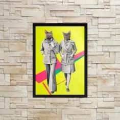 Imagem de Quadro Decorativo Casal De Gatos Humanos