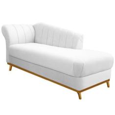 Imagem de Recamier Vanessa 185cm Lado Direito Suede Branco - Doce Sonho Móveis