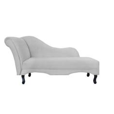 Imagem de Recamier Decorativo Divã Olivia Couro Branco Pés Madeira Ms Decor - Nã