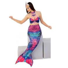 Imagem de Fantasia de Sereia Adulto de Carnaval Com Cauda  - Fantasias Carol FSP