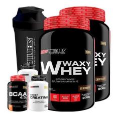 Imagem de Kit 2 Waxy Whey 900G+ Bcaa 4,5 100G+ 2 Power Creatina 100G - Bodybuild