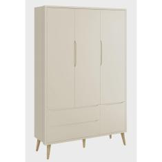 Imagem de Guarda-Roupa Retrô 3 Portas Théo New Areia Fosco com Natural - Reller