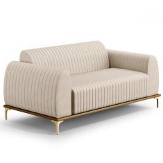 Imagem de Sofá 210cm 3 Lugares Base Gold Molino D06 Suede C-309 Bege - Mpozenato