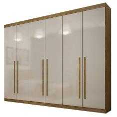 Imagem de Guarda Roupa Casal 6 Portas 4 Gavetas - Uberaba-Frejó/Off White - Star Móveis