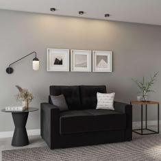Imagem de Sofá 2 Lugares Retrátil Bamberg Suede Preto 140 cm