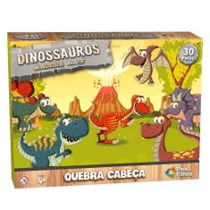 Imagem de Quebra Cabeça Dinossauro Infantil Educativo 30pc Madeira MDF