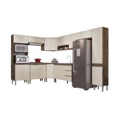 Imagem de Cozinha Completa Modulada De Canto Completa Athena 9 Peças Itaúba Off White