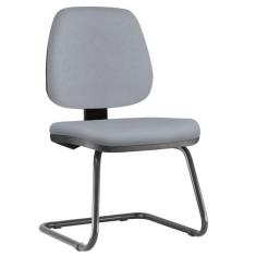 Imagem de Cadeira Para Escritório Job L02 Fixa Couro Sintético Cinza