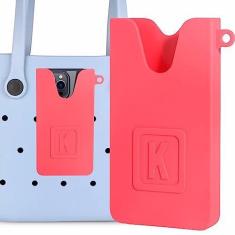 Imagem de Capa de silicone para celular compatível com bolsa de praia de tamanho pequeno e médio com furos - Acessório premium para armazenamento seguro do telefone - Inserção versátil para celular para bolsa