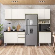 Imagem de Cozinha Completa Angelita 11 Portas 4 Gavetas 100% Mdf Bianco Tok/Off White Cetim