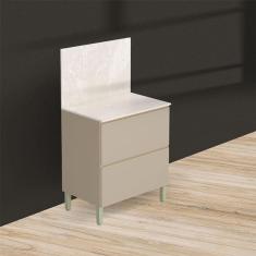 Imagem de Balcão para Cozinha Ambiente Art Vanilla com Tampo Painel 80cm Travertino - Kits Paraná