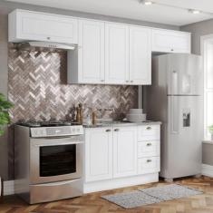 Imagem de Cozinha Completa Americana 7 Portas 3 Gavetas 100% Mdf Branco Hp - Hen