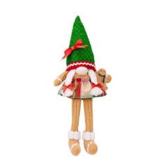 Imagem de Eforcase Figuras de gnomo de homem de gengibre de pelúcia de Natal iluminadas gnomo festivo brilhante feito à mão tomte sueco acende enfeites de Natal de gnomo de Natal para centros de mesa, janela,