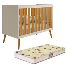 Imagem de Berço Americano Isis Areia/Savana com Colchão Supreme - Reller Móveis,