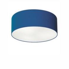 Imagem de Plafon Cilíndrico Md-3046 Cúpula em Tecido 35x12cm Azul Marinho - Bivolt