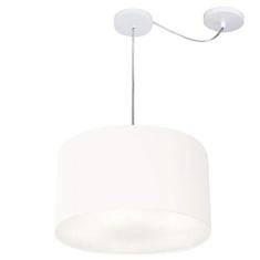 Imagem de Lustre Pendente Cilíndrico Com Desvio de Centro Vivare Md-4166 Cúpula em Tecido 40x25cm - Bivolt