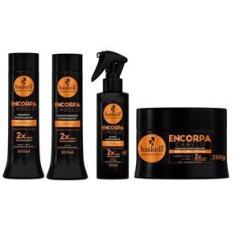 Imagem de Kit Encorpa Cabelo Haskell Shampoo Condicio Máscara E Fluido