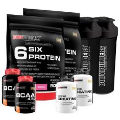 Imagem de Kit 2X Whey Protein 6 Six 900G + 2X Bcaa 100G + 2X Power Creatina 100G