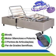 Imagem de Cama Motorizada Articulada Zeus Pilati + Par de Grades- Capacidade 150