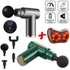 Imagem de Massageador Elétrico Portátil Profissional Muscular + Almofada Shiatsu