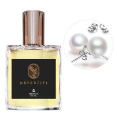 Imagem de Perfume Feminino Nefertiti + Brinco Prata Pérola - Essência Do Brasil